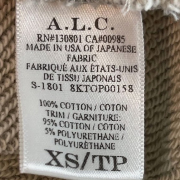 ALC Crane Sweatshirt Intermix Revolve One Shoulder Top XS Grey - Picture 11 of 11